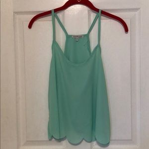 Charlotte Russe mint green, scalloped bottom tank